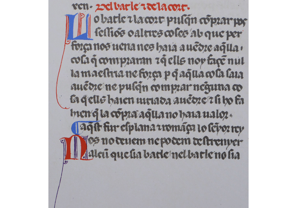 Furs Regne de València-Boronat de Pera-Jaime I Aragón-Manuscript-Illuminated codex-facsimile book-Vicent García Editores-9 Baile.